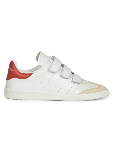 NEW ISABEL MARANT beth leather sneakers in cream - Picture 1 of 6